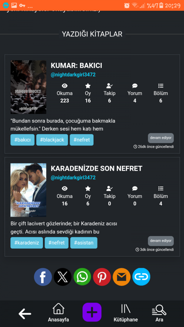 Deniz / KARIŞIK NUMARALAR/YARI TEXTING / Yeni kurgularım